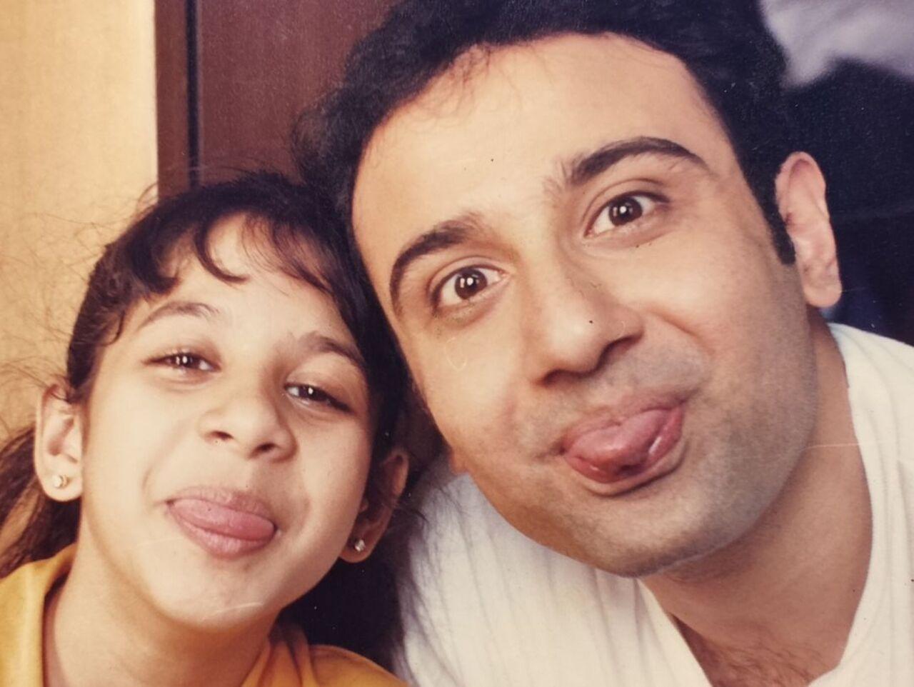 Fruity with her onscreen father 