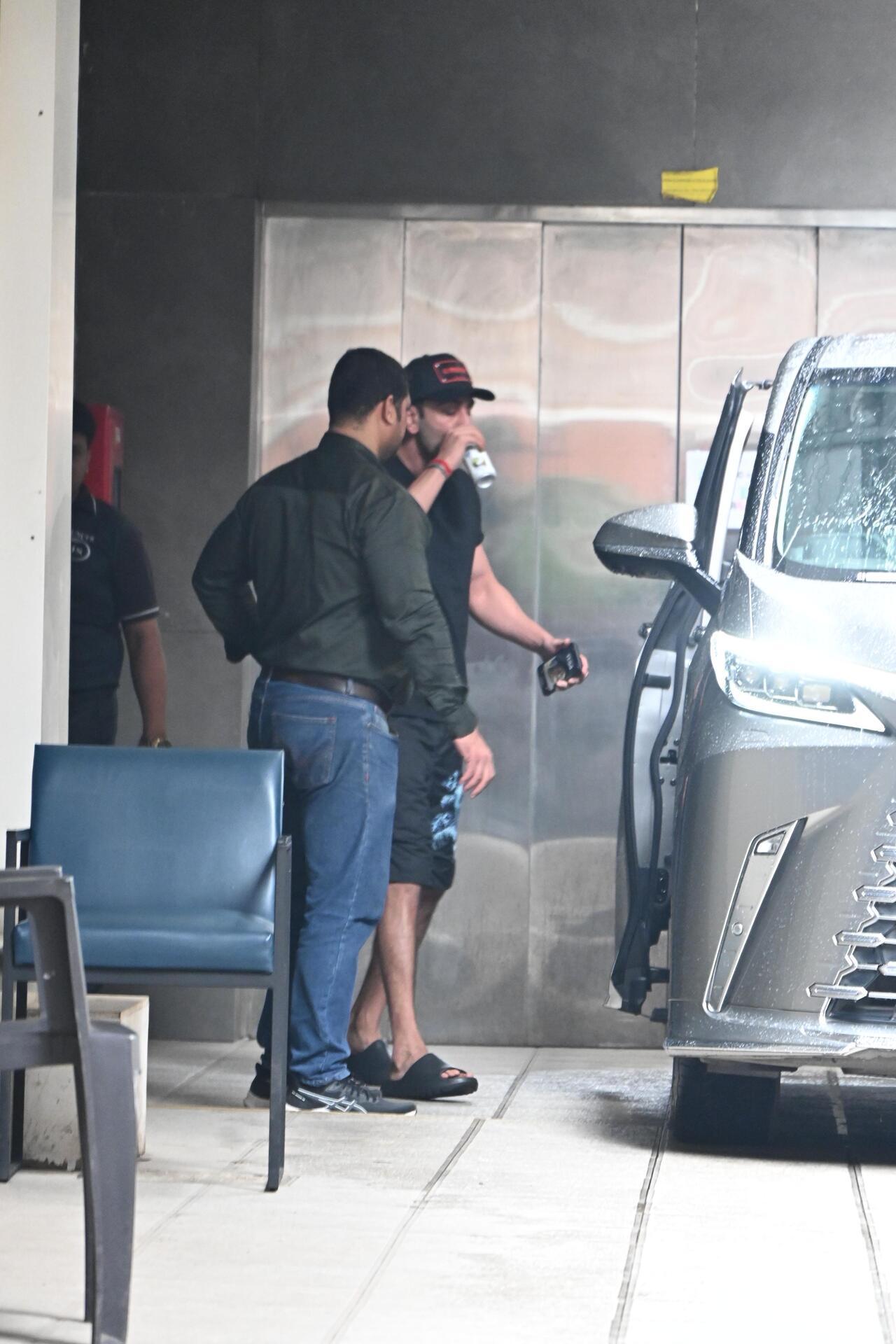 Actor Ranbir Kapoor was seen after a gym session in the city. 