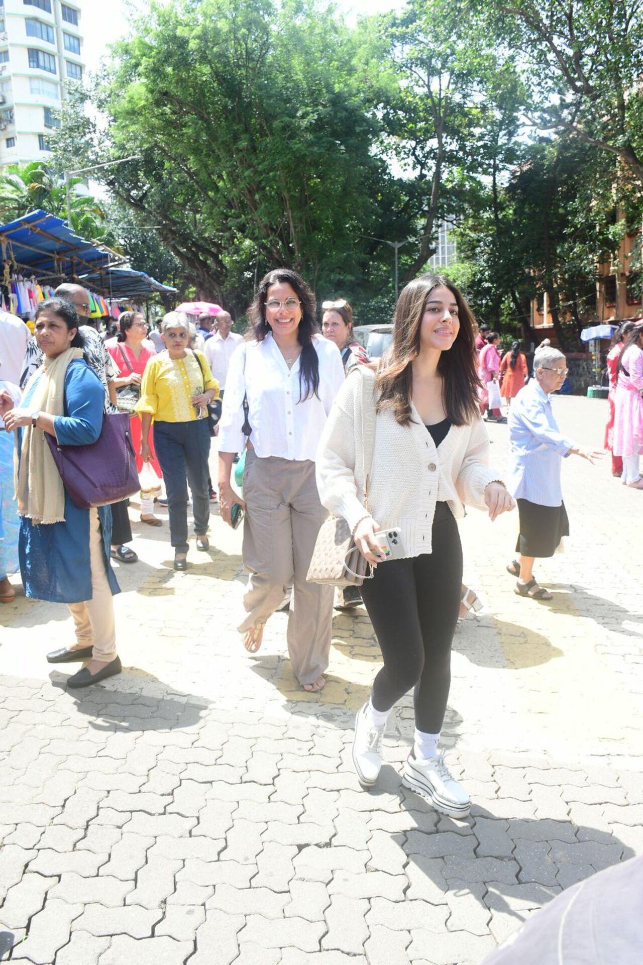 Mother-daughter duo Pooja Bedi and Alaya F were spotted at Mount Mary in Bandra. 