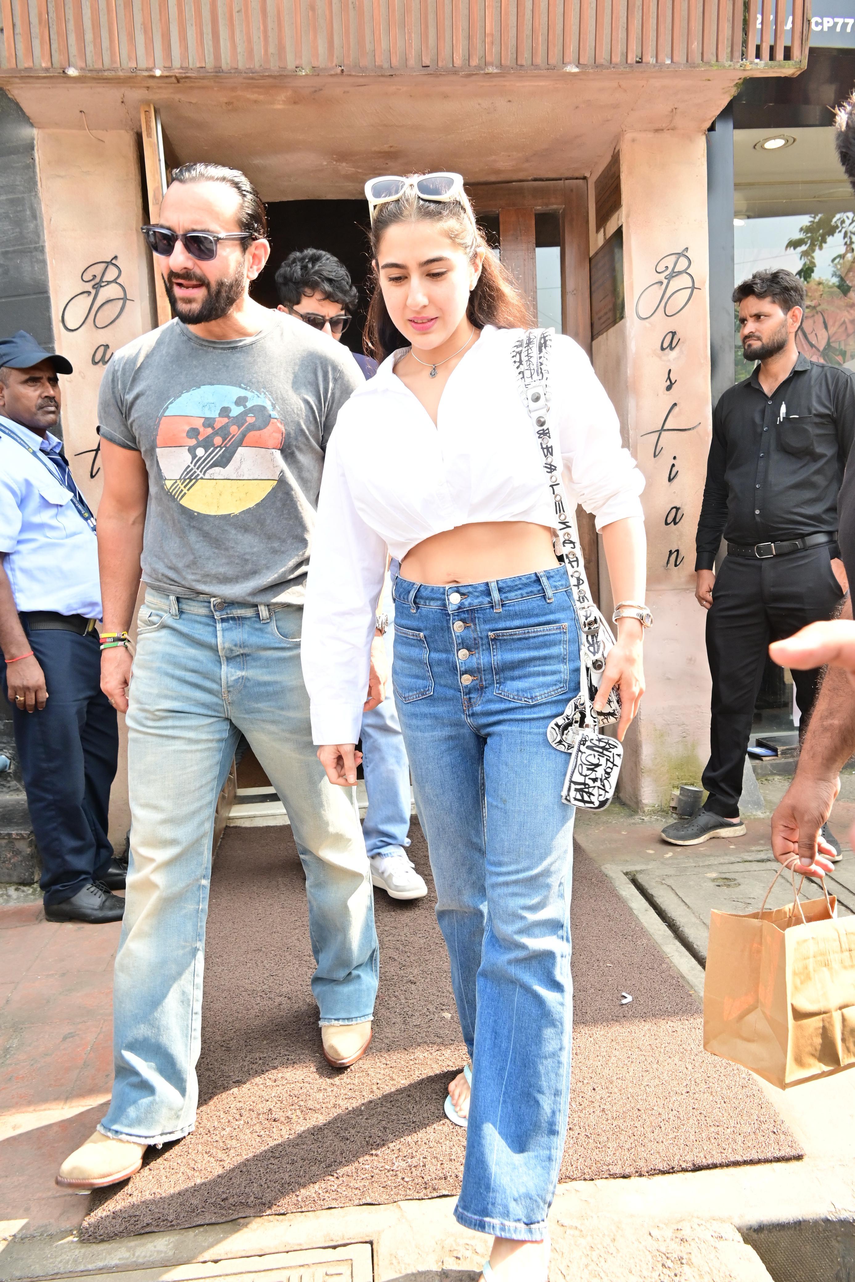 Saif Ali Khan took his children Ibrahim and Sara for a lunch outing