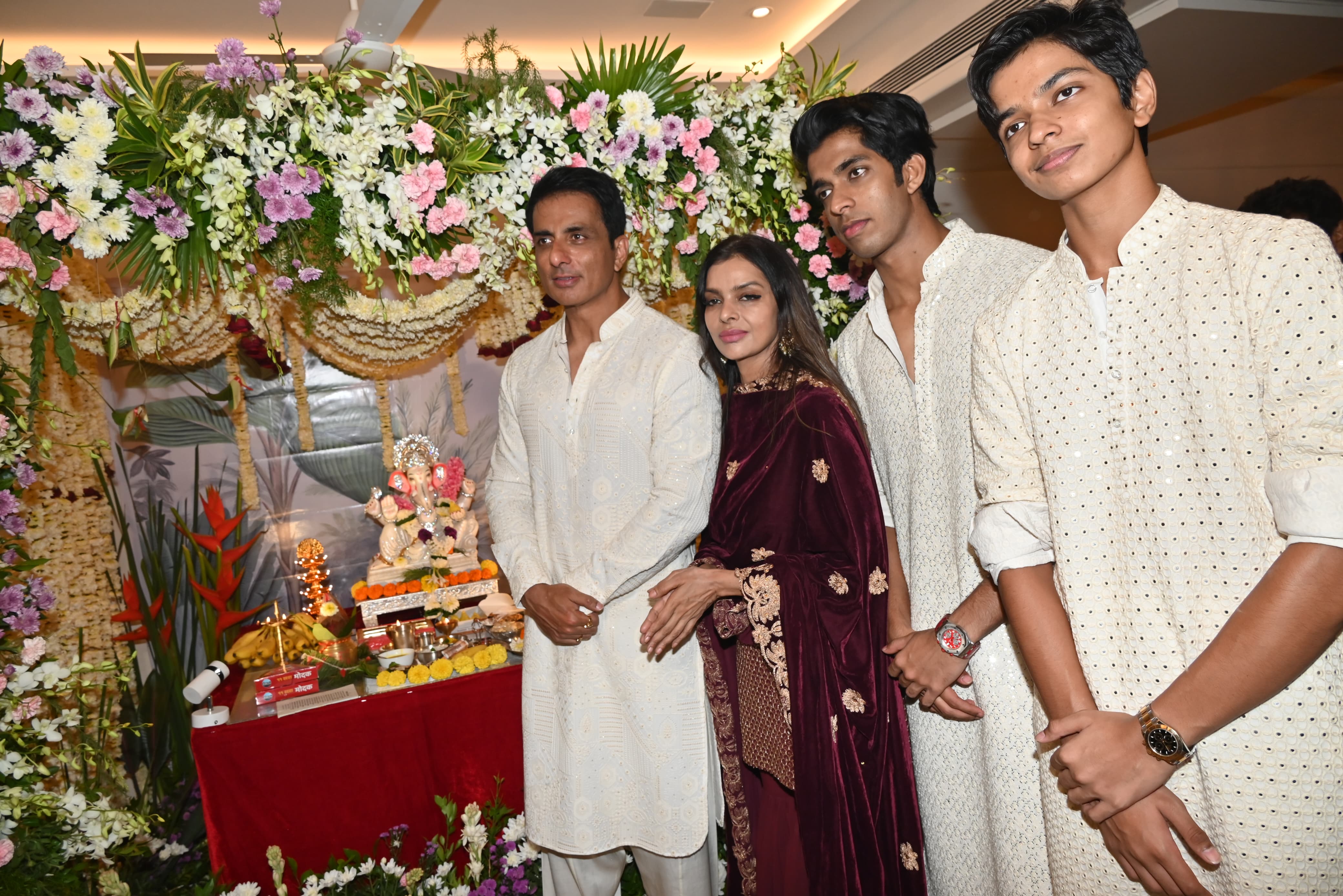 Sonu Sood and family welcomed Bappa home today