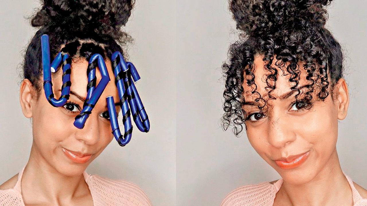 Using plastic curlers can help shape your curled fringes