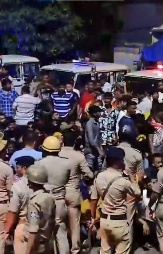 A clash broke out in Surat, Gujarat, after an idol of Lord Ganesh was damaged, leading to stone-pelting and police injuries.