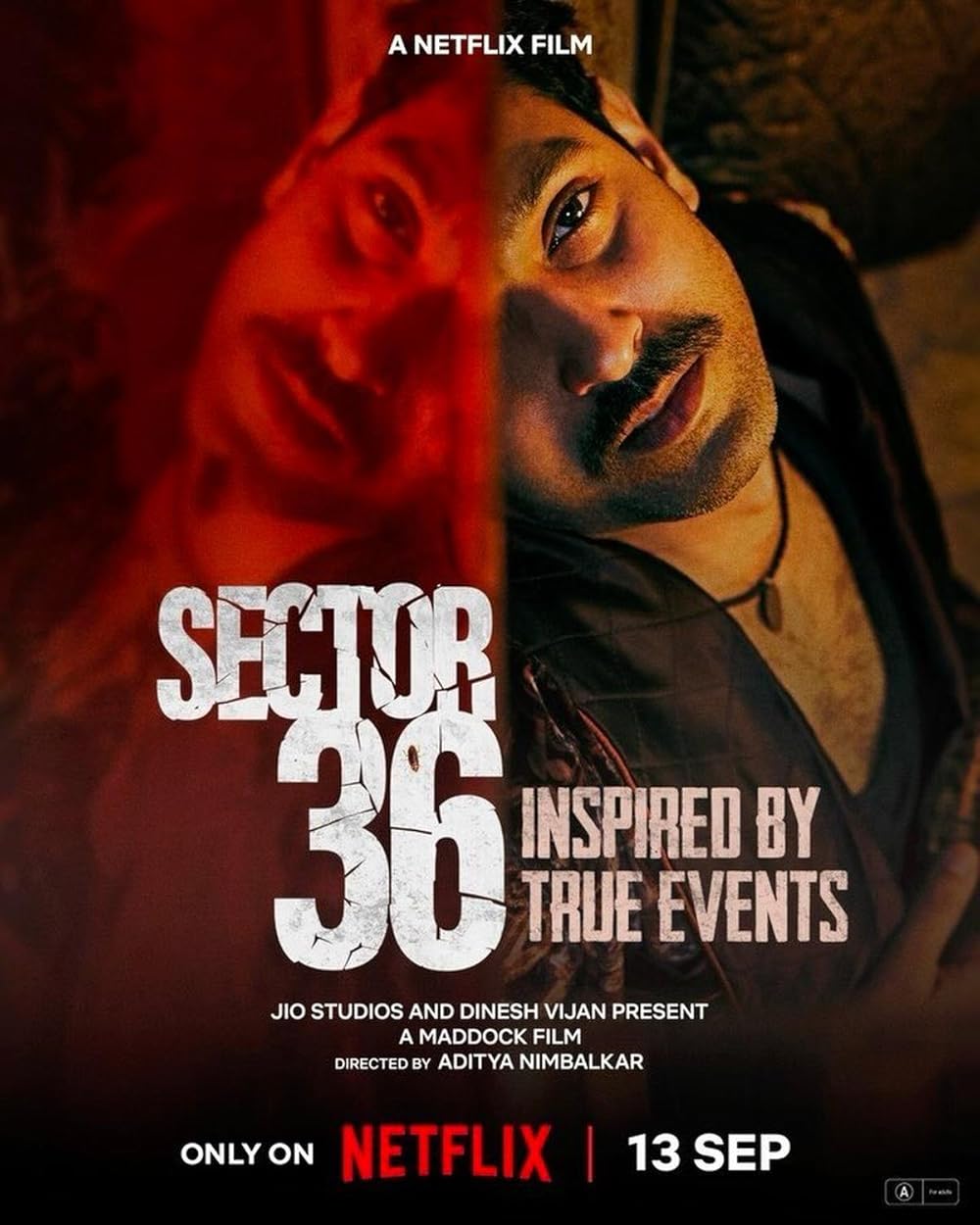 Sector 36 (Netflix) - September 13, 2024 This crime thriller, featuring Vikrant Massey and Deepak Dobriyal, is directed by Aditya Nimbalkar and inspired by true events. The story revolves around the disappearance of several children from a local slum. A police officer discovers shocking truths in the investigation. The film touches on power, crime, and social inequality.