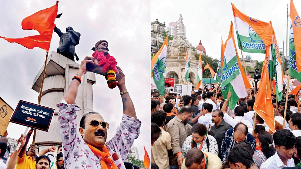 Shivaji Maharaj statue collapse: MVA protests, CM hits back