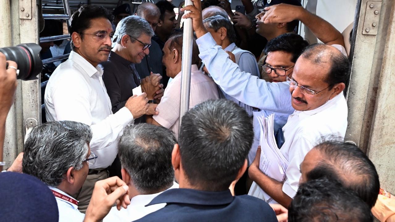 Railway officials said Vaishnaw, who was in the city for an awards ceremony, boarded a second class coach of the Ambernath-bound slow local train and got down at Bhandup station