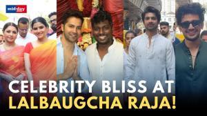 Varun Dhawan, Bhagyashree, and Atlee Kumar seek blessings at Lalbaugcha Raja