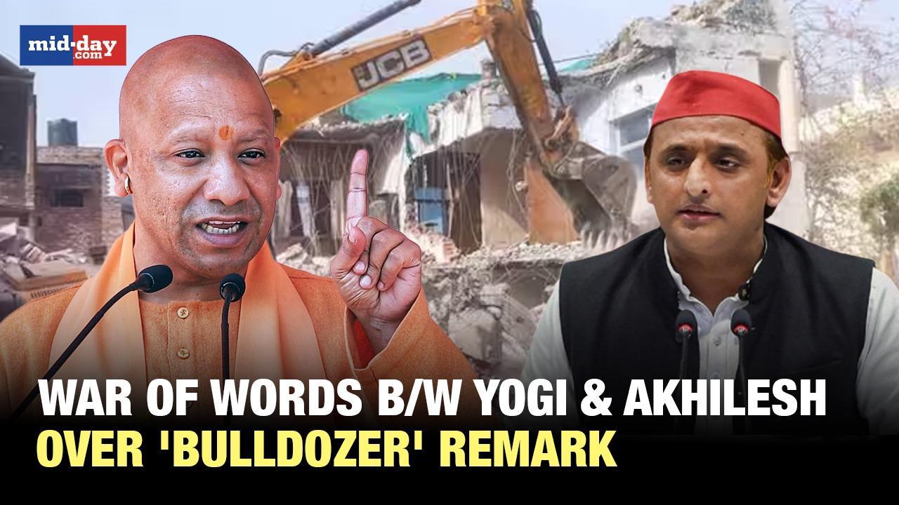CM Yogi's 'Bulldozer' Jibe at Akhilesh Yadav, Latter counters sharply