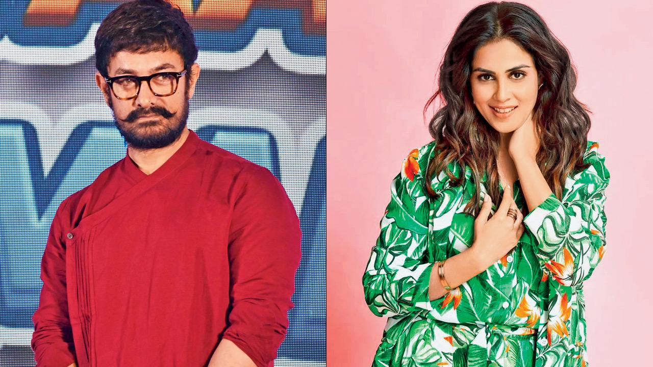 Aamir Khan and Genelia Deshmukh. Pics/PTI, Instagram