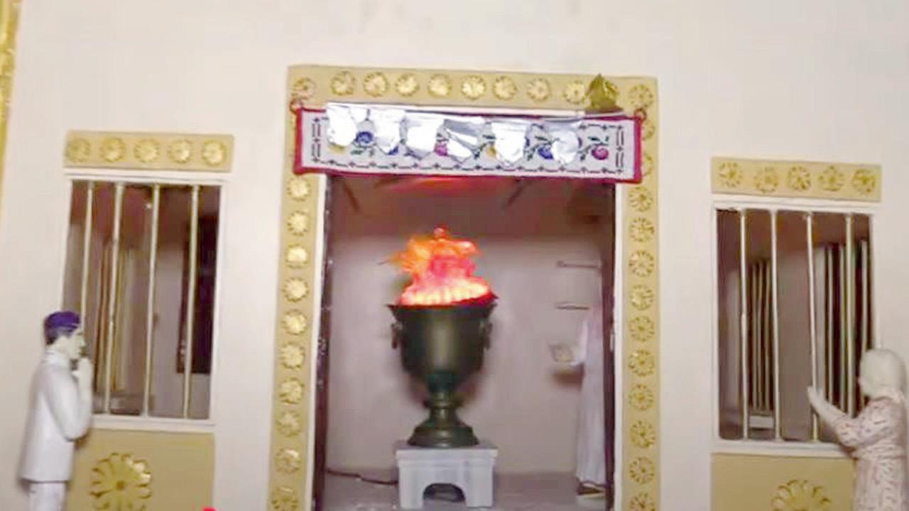 A 3D model of an agiary (fire temple) at the exhibition