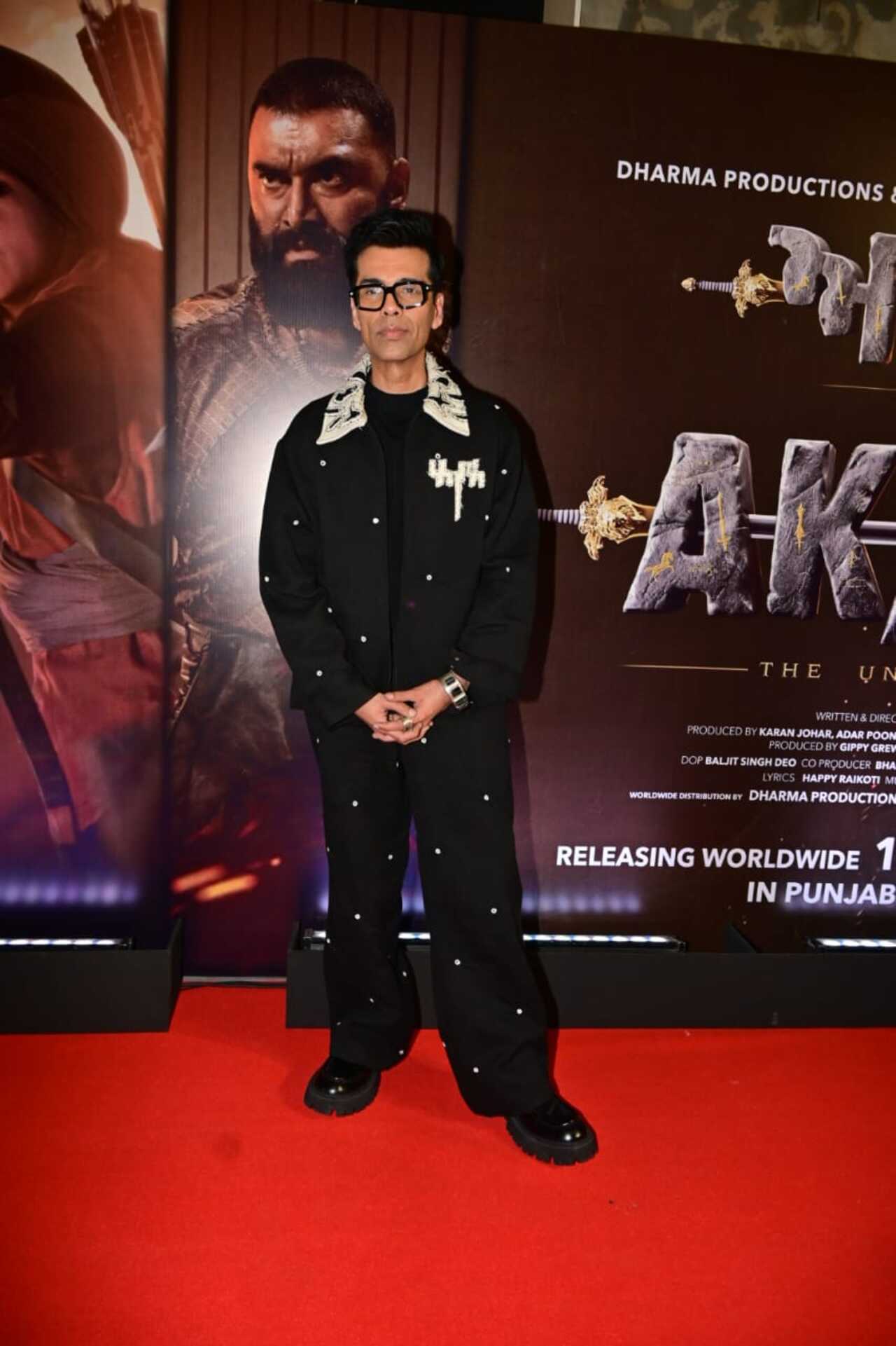 The makers of Akaal hosted a screening in the city and, along with the cast and makers, several celebrities attended the screening. Karan Johar attended the screening in a stylish look