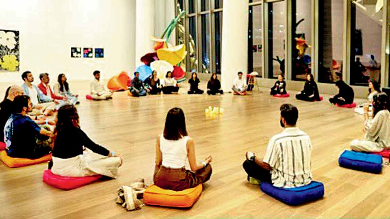 Friday
Untangle your mind
Unwind after a hectic week at In-Between Echoes, a meditation and healing session by alternative healing coach, Akshat Rajan. (Photo Courtesy: NMACC)
TIME 8 pmAT Art House, NMACC, Jio World Centre, BKCLOG ON TO in.bookmyshow.com ENTRY Rs 2,500