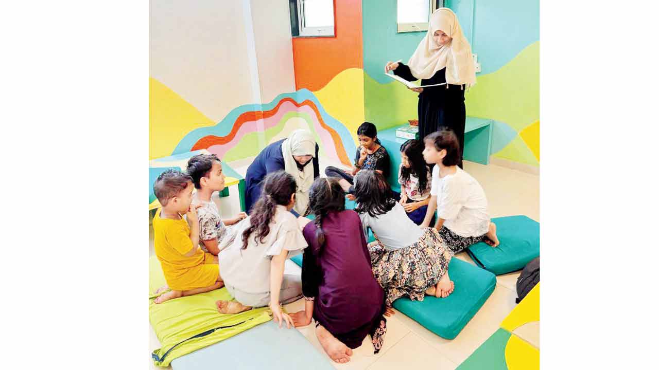 Empowering young minds
Apni Shala, a children’s organisation, will be hosting a well-being session at HumRaahi, an arts and well-being space in Govandi. (Photo Courtesy: Ek Asmaan Tale)
Till April 25 AT HumRaahi, 34B Natwar Parekh Colony, Govandi WestLOG ON TO @ek.aasmaan.tale on Instagram (for details)