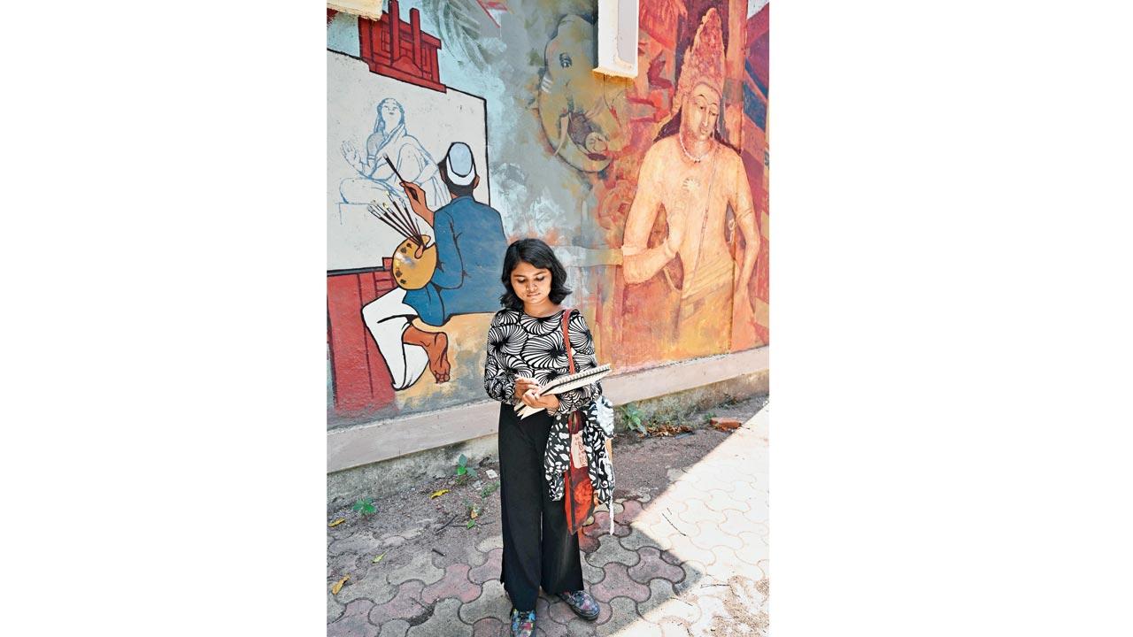 Artists like Rohini Bhadarge have been putting out their art on social media and want to contribute to the Dalit/Ambedkarite movement by documentating their own struggle. Pic/Anurag Ahire