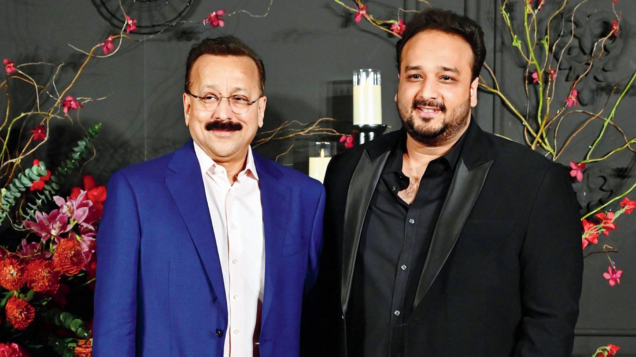 Baba Siddique (left), who was gunned down on October 13 last year, and his son Zeeshan. File pic