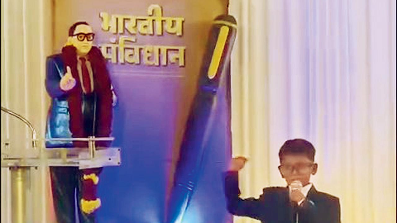 A child performs on-stage at the celebrations in Dharavi. PIC COURTESY/COLLECTIVE_mumbai on Instagram