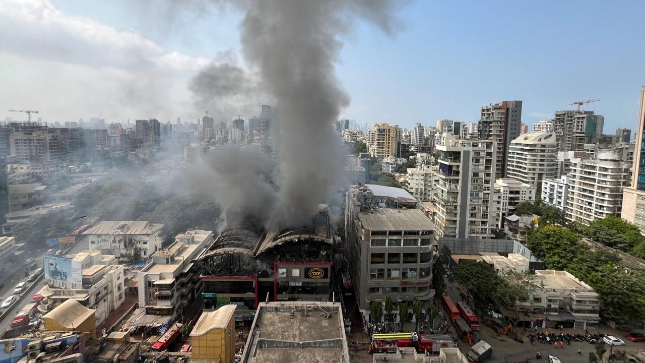 In Photos: Major blaze at electronics goods showroom building in Mumbai's Bandra