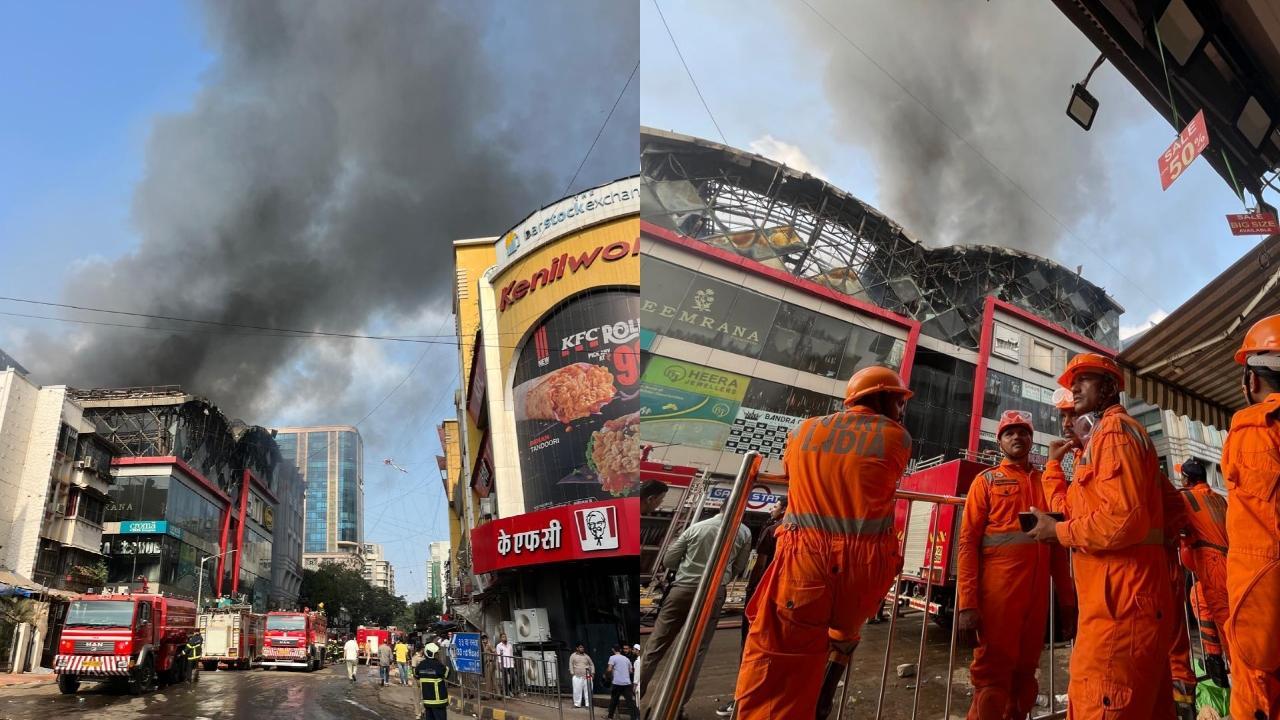 Mumbai: Major fire at electronics goods showroom building in Bandra