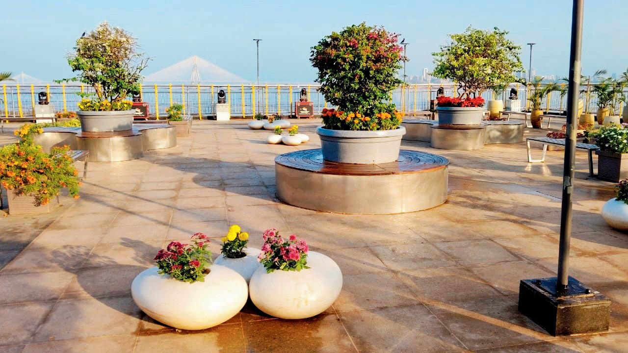 History and beauty at the Viewing Deck in Dadar, next to Chaityabhoomi. Pics/Jitendra Pardeshi