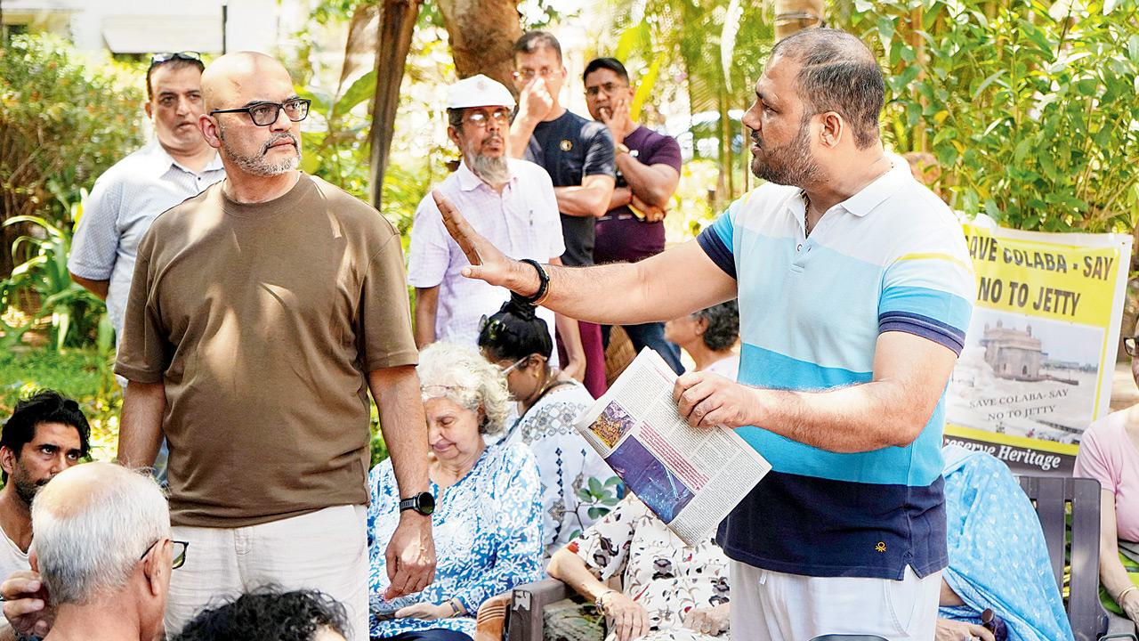 Animated exchanges at the meet in a Colaba garden