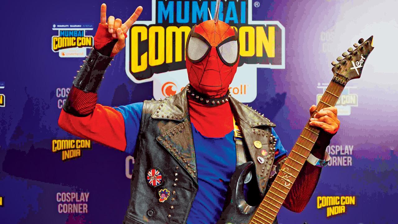 Spiderpunk, the cosplay contest (movie category) winner from 2024
Cosplay magic
What’s a comic convention without a showdown of the quirkiest costumes? Expect the usual suspects like Superman and Batman, anime favourites like Monkey D Luffy and video game heroes like Lieutenant Simon ‘Ghost’ Riley at the MCC Cosplay Contest and India Championship of Cosplay qualifiers. Even if you’re not taking the stage, come dressed in your best suit.
ON April 12 and 13; 6.30 pm onwardsAT Main stage