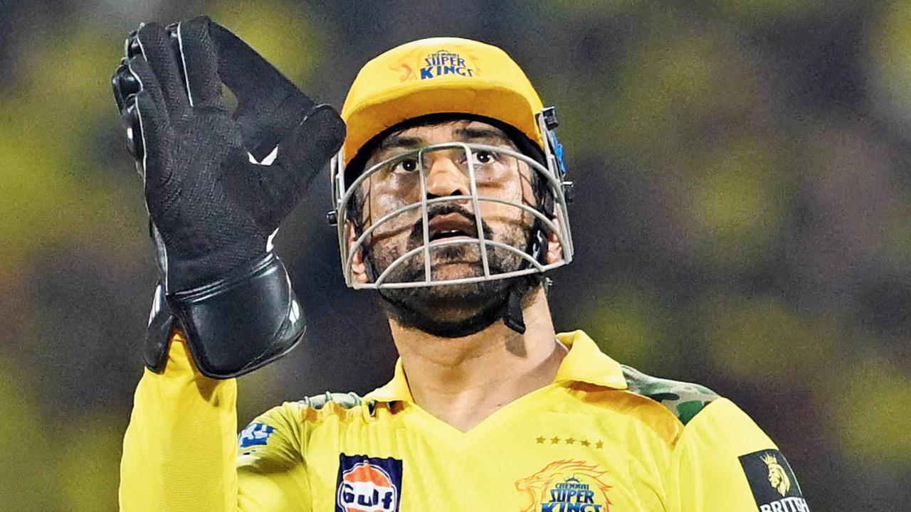 CSK captain MS Dhoni against SRH yesterday. Pic/AFP