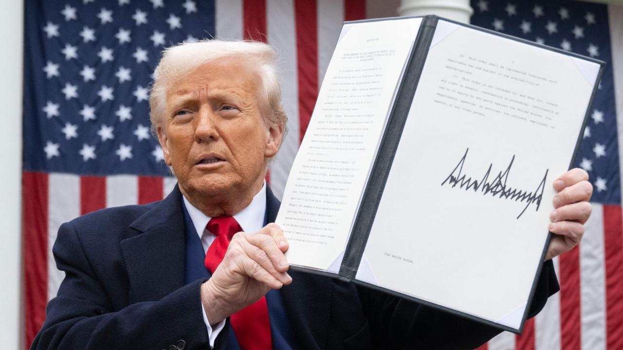 The levies are half of what the US deemed the trading partner countries imposed on goods from America, a combined total of tariffs and non-monetary barriers. Trump said the lower rates are because Americans are 