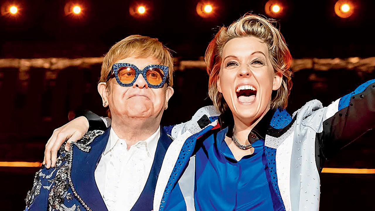 Sir Elton John with Brandi Carlile during a show in Los Angeles, 2022. Pic courtesy/Elton John on Instagram