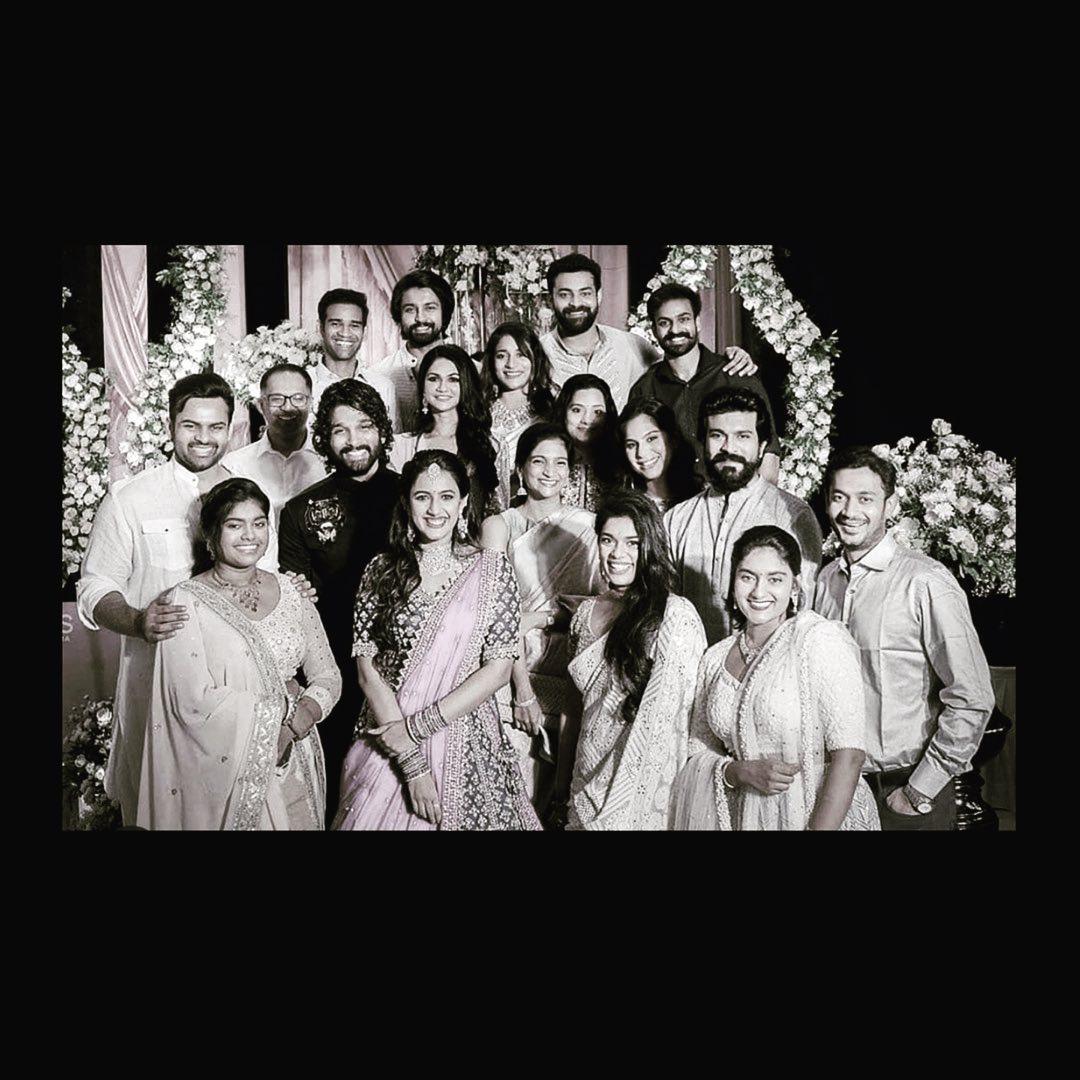 This picture is from a family function attended by Allu Arjun with his wife, Sneha