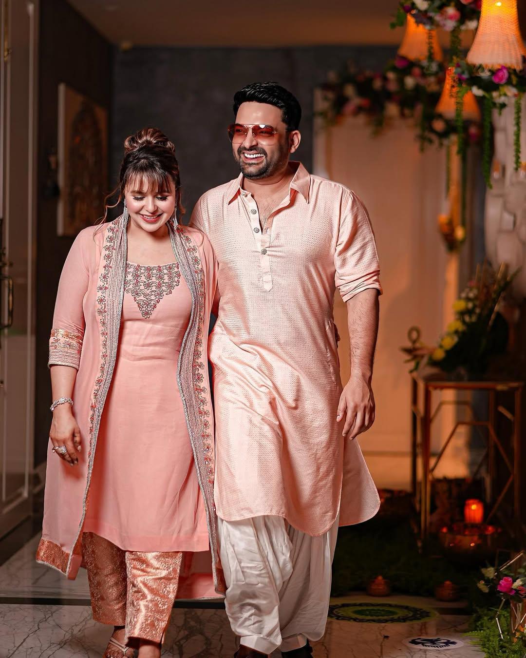 Couple Goals! This picture captures Kapil and Ginni slaying a candid shot in matching outfits