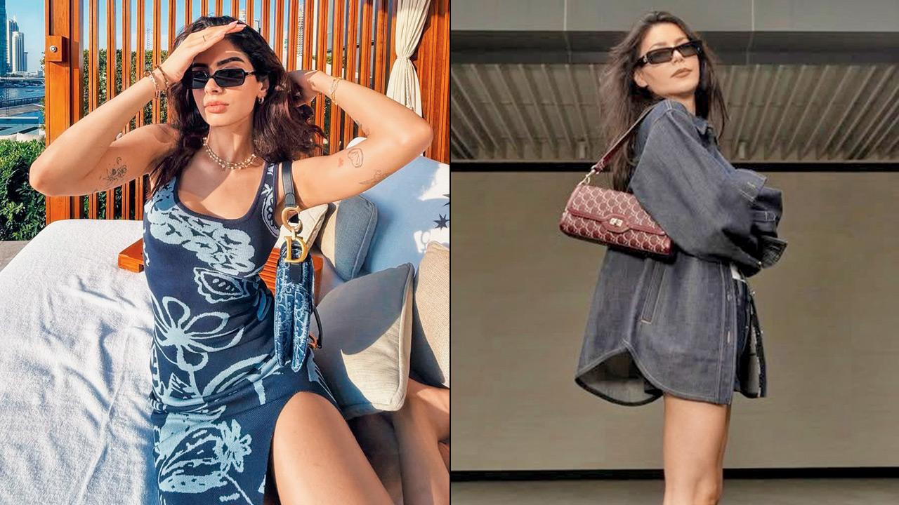 Khushi Kapoor sports an East West bag (right) Pair your bag with oversized shirts. PIC COURTESY/KHUSHIKAPOOR INSTAGRAM; PINTEREST