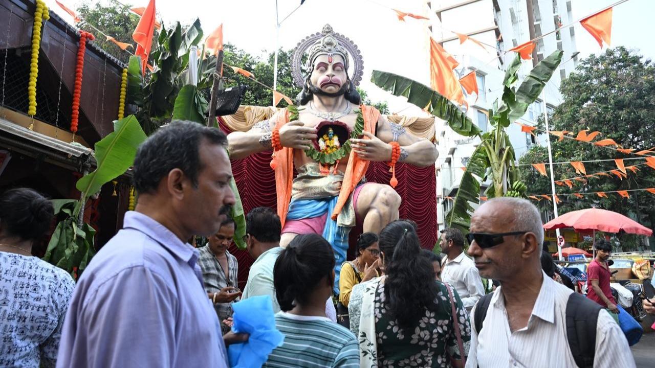 IN PHOTOS: Devotees throng temple in Mumbai`s Dadar on Hanuman Jayanti 2025