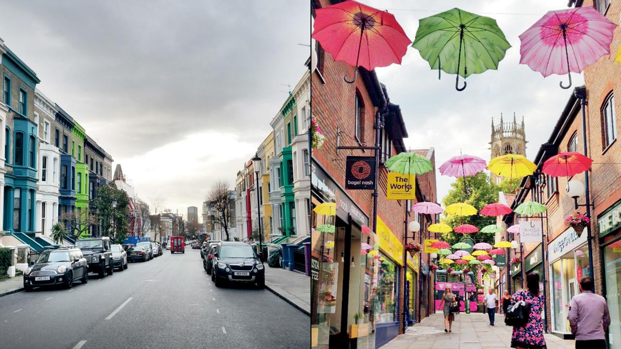 (From left) Representational heritage streets in Notting Hill; York in the United Kingdom. Pics Courtesy/Apoorva Iyengar
