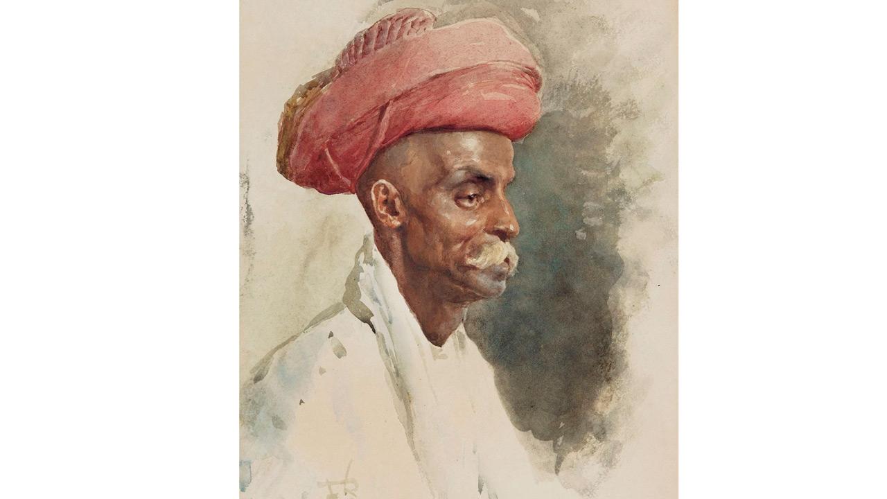Maratta Head, Horace Van Ruith, watercolour on handmade  paper, c 1880 