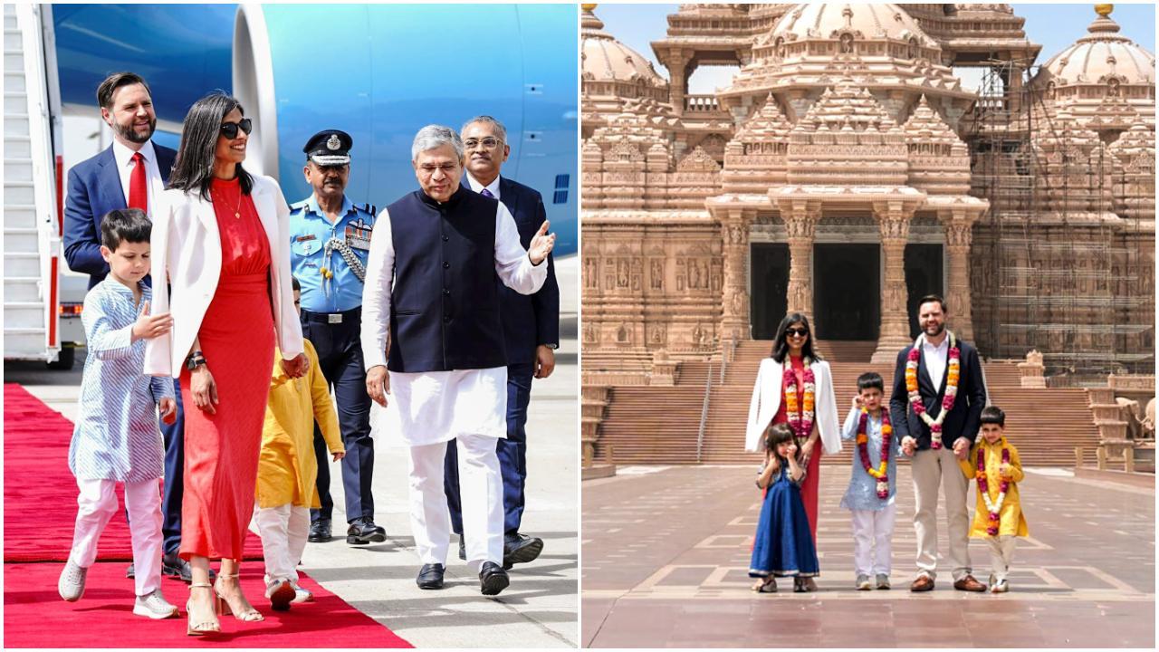 JD, Usha Vance’s kids steal the spotlight in Indian ethnic wear on India arrival