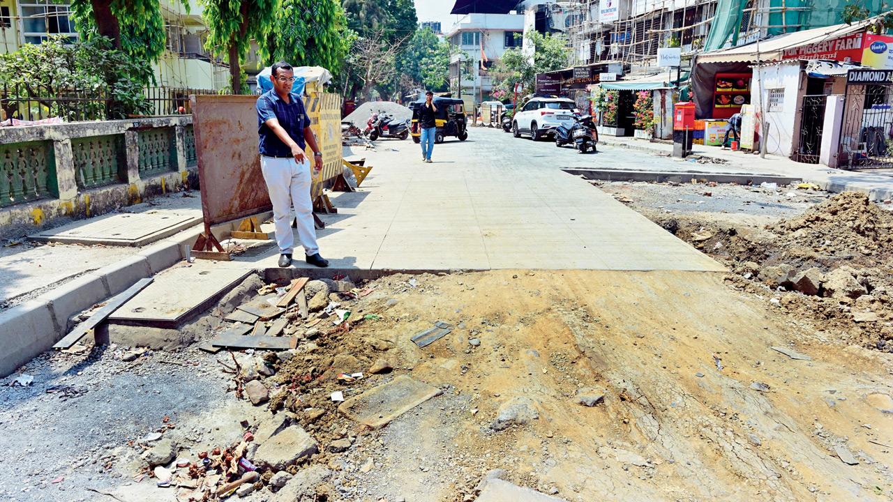 John Baptist Road, which has been dug up, at Bandra West on April 6. PIC/SHADAB KHAN