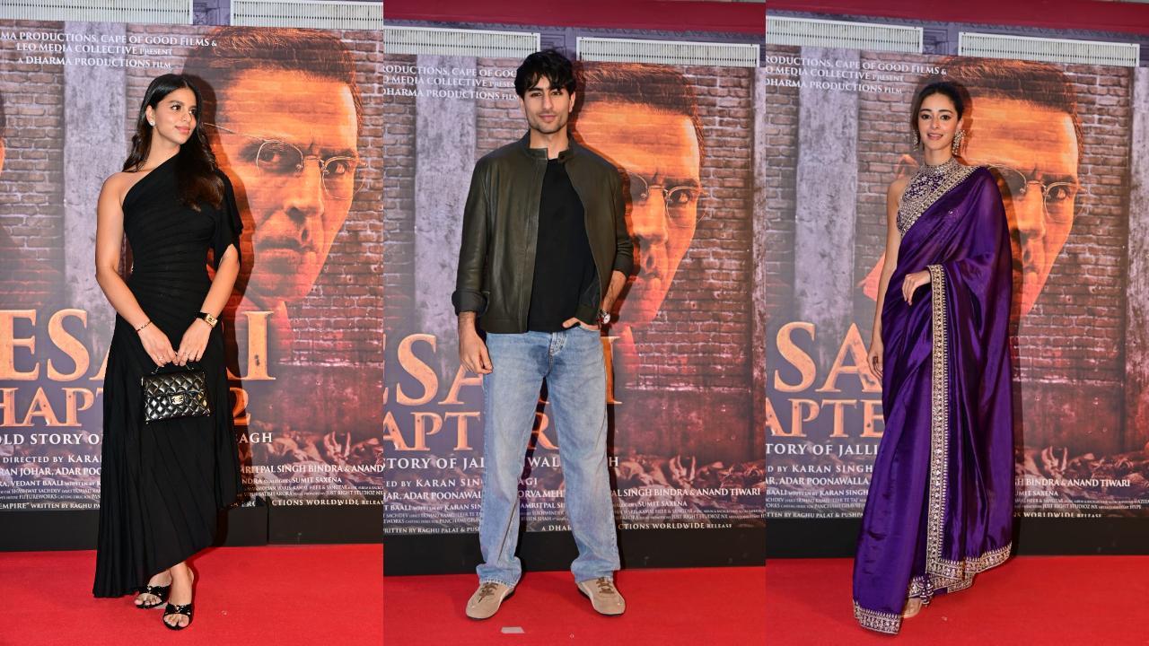Ananya Panday, Suhana Khan, Ibrahim Ali Khan & others at Kesari 2 screening