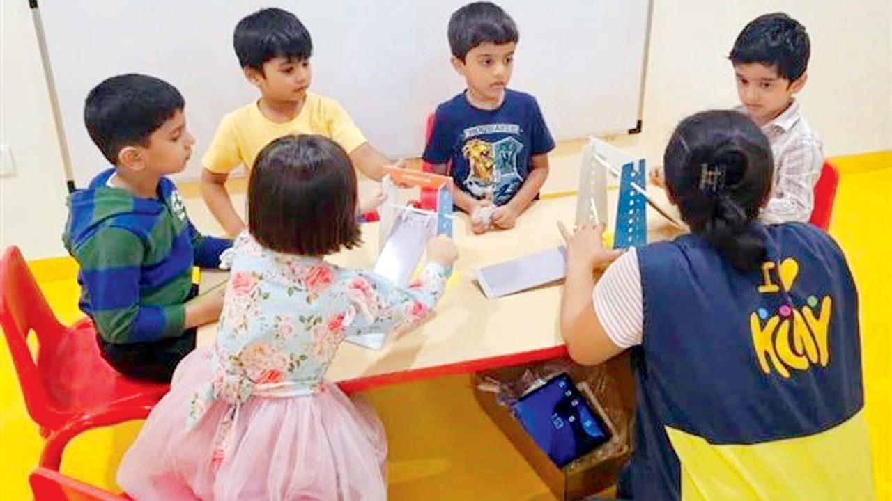 Kids interact with each other during an activity. Pic courtesy/Klay Preschools on Instagram