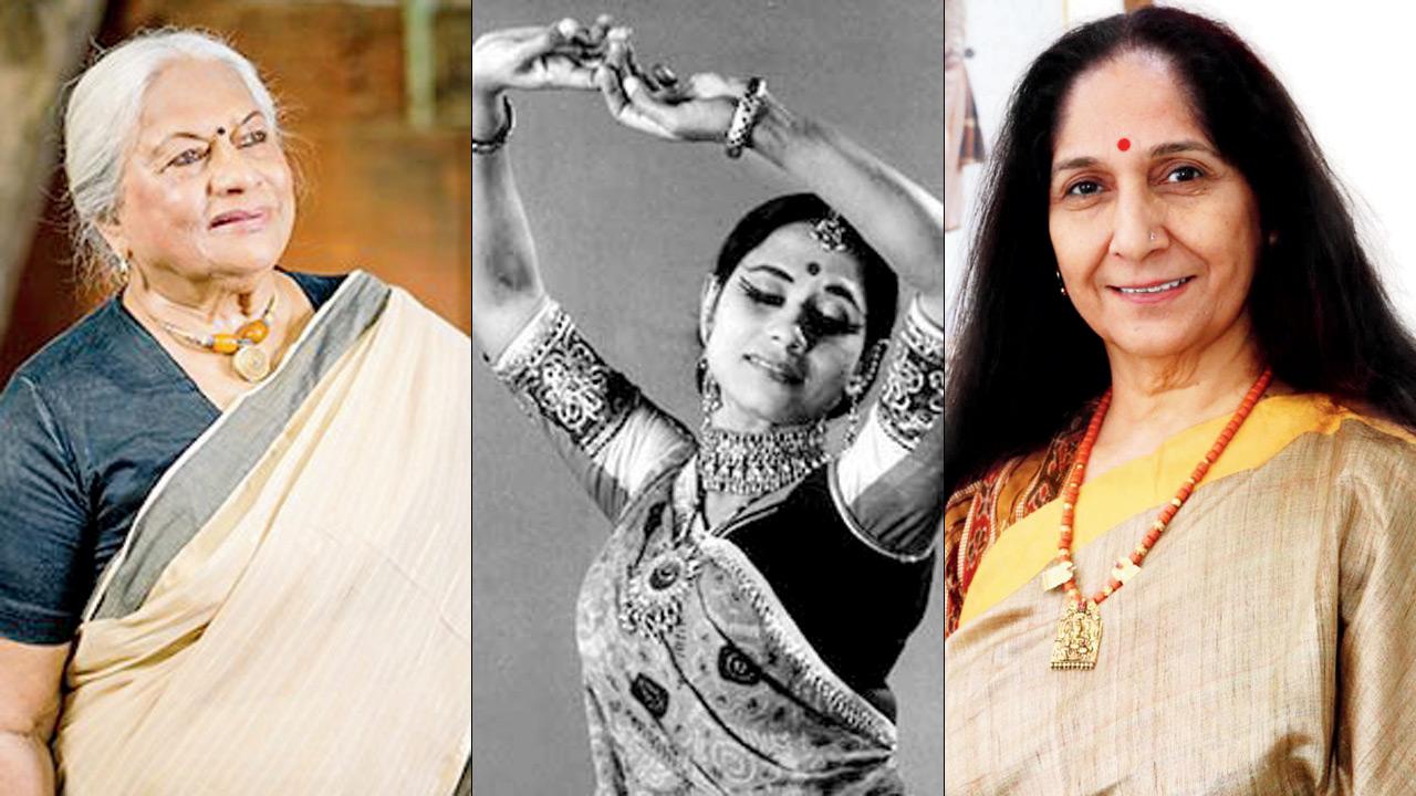 (From left) Kumudini Lakhia, (middle) a moment from a performance. Pics courtesy/Kadamb.net (right) Uma Dogra
