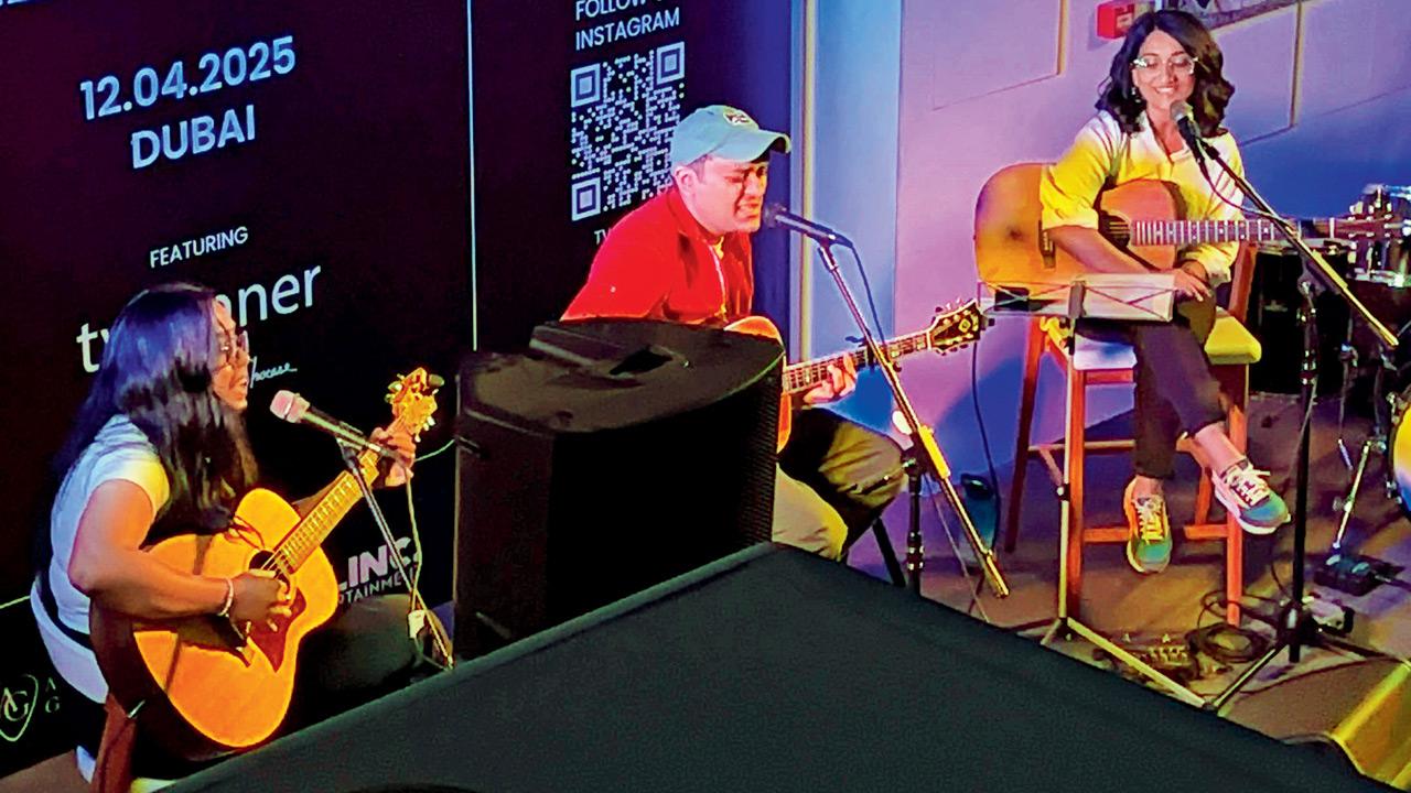 Nischay Parekh (centre) in performance from an event last week in Dubai. PICS COURTESY/NISCHAY PAREKH