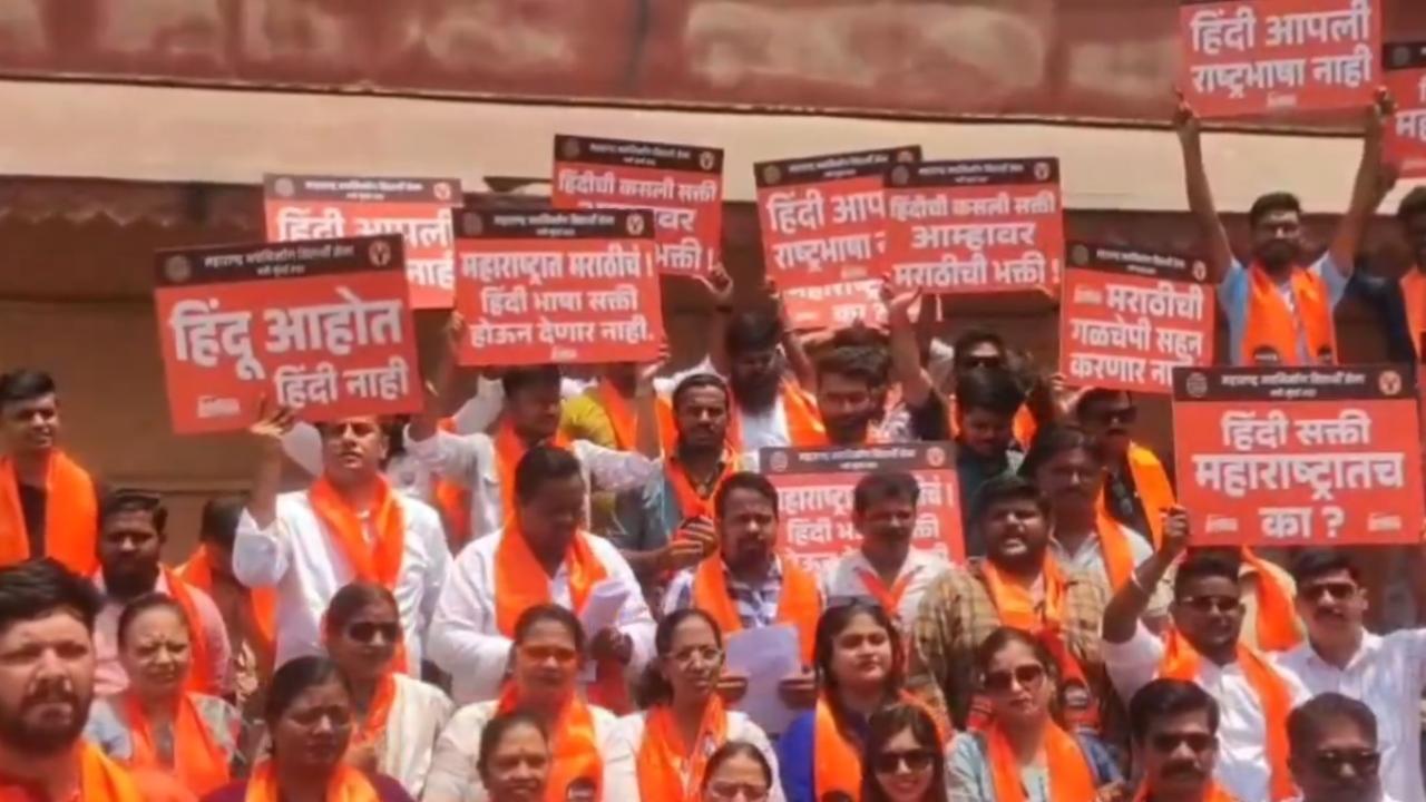 Hindi mandatory in schools: MNS student wing stages protest in Navi Mumbai