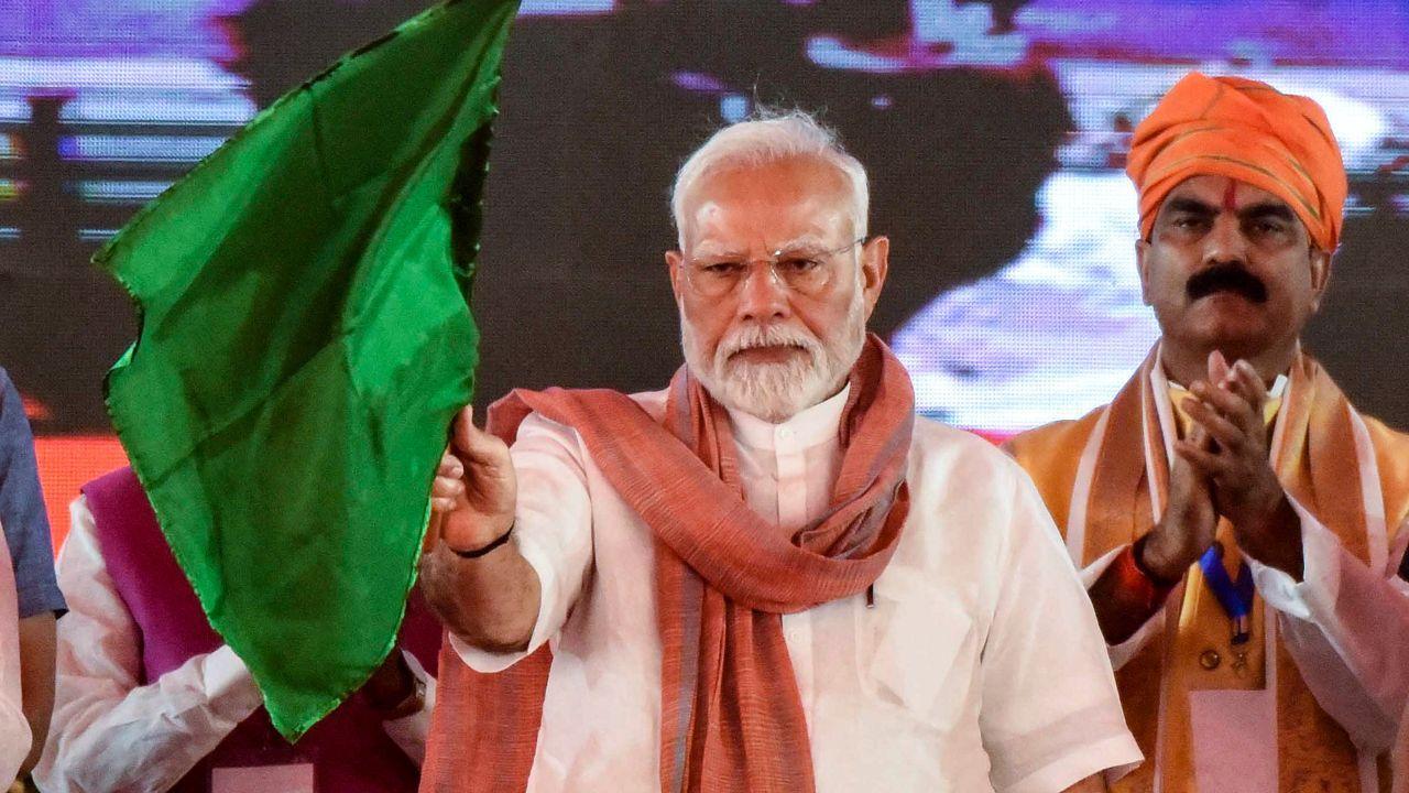 PM Modi flags off four trains during National Panchayati Raj Day event in Bihar