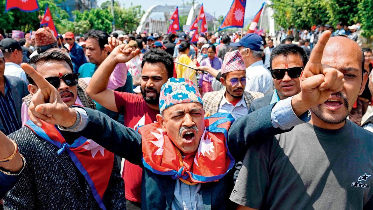 Pro-monarchist protests held in restricted area of Kathmandu
