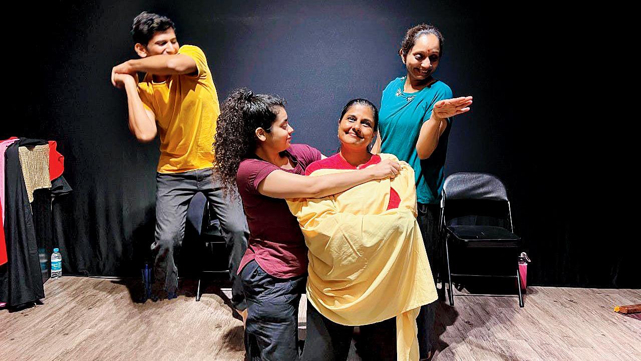 The troupe performs an improvised play in 2023.  PIC COURTESY/Mumbai Playbackers