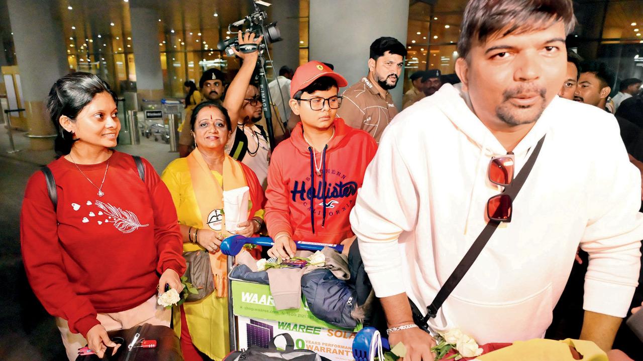 Rakesh, Sayee, and Aaradhya Jadhav arrive safely in Mumbai post the attack