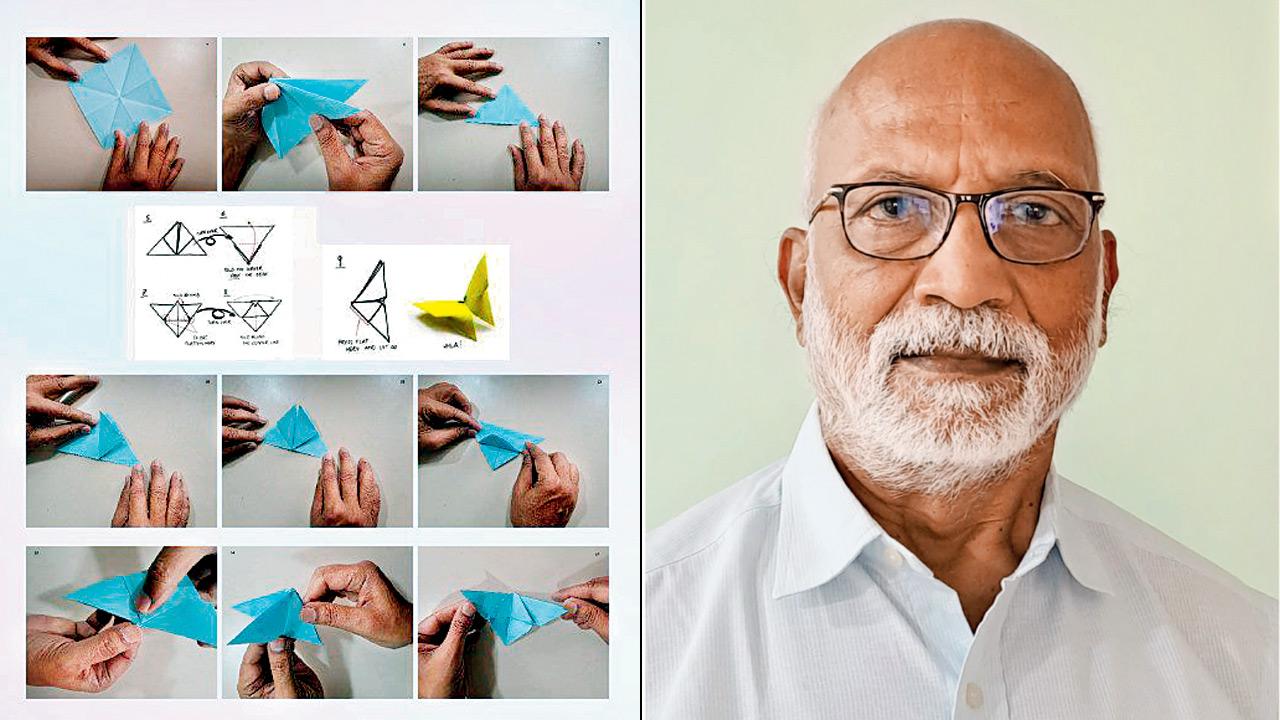 An instruction panel for the origami butterfly. Pic Courtesy/Vanyadhara