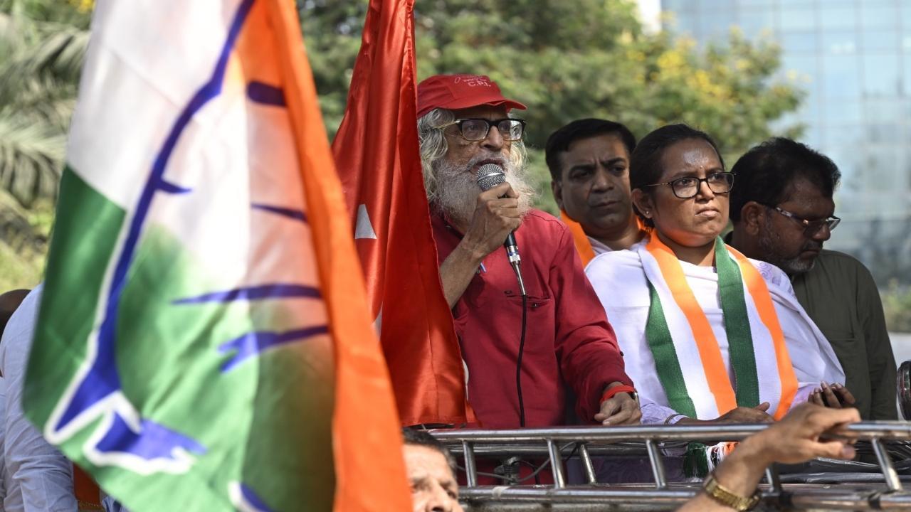 IN PHOTOS: MVA, civil society members protest against state's Public Safety Bill