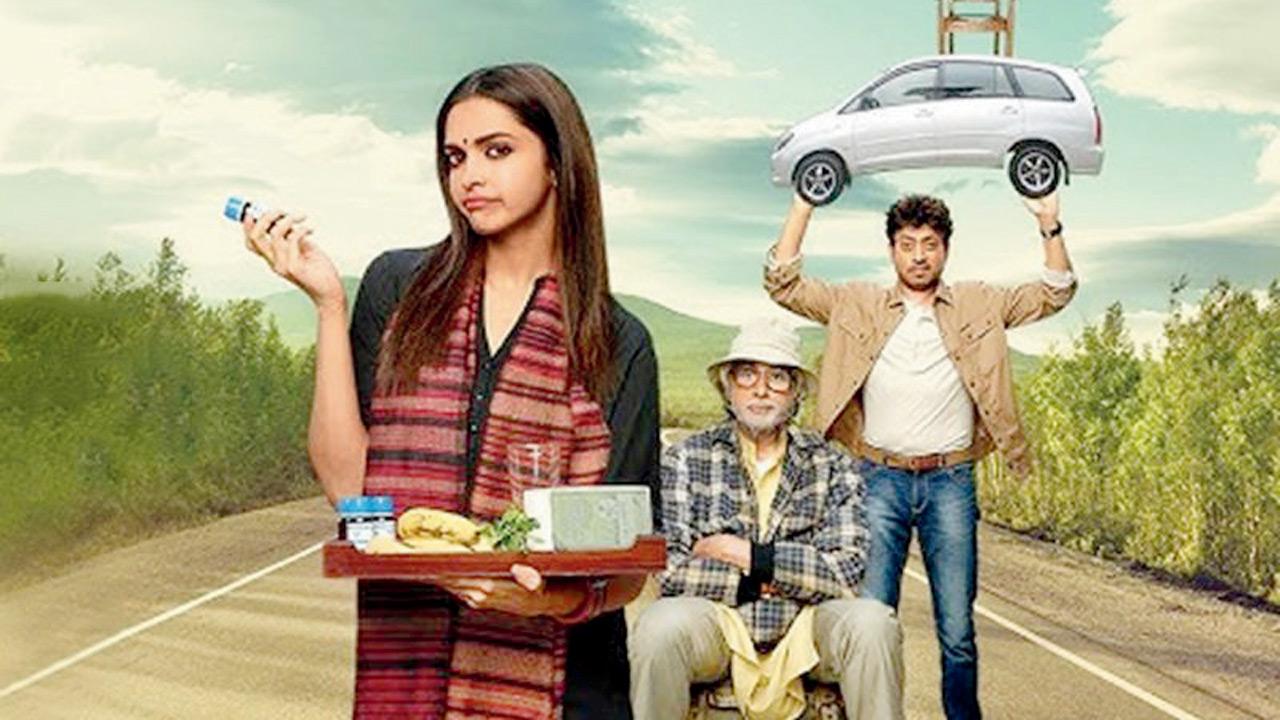 (From left) Deepika Padukone, Amitabh  Bachchan, and Irrfan Khan in Piku