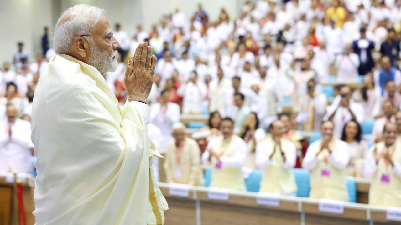 The Navkar Mantra, revered in Jainism, is a powerful invocation that pays homage to the five supreme beings--Arihants (perfected souls), Siddhas (liberated souls), Acharyas (spiritual leaders), Upadhyayas (teachers), and Sadhus (monks)