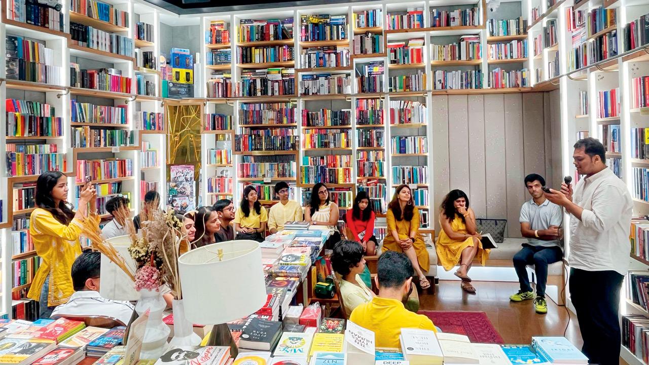 Participants at the poetry session held at White Crow bookstore. Pic courtesy/Paperback talks